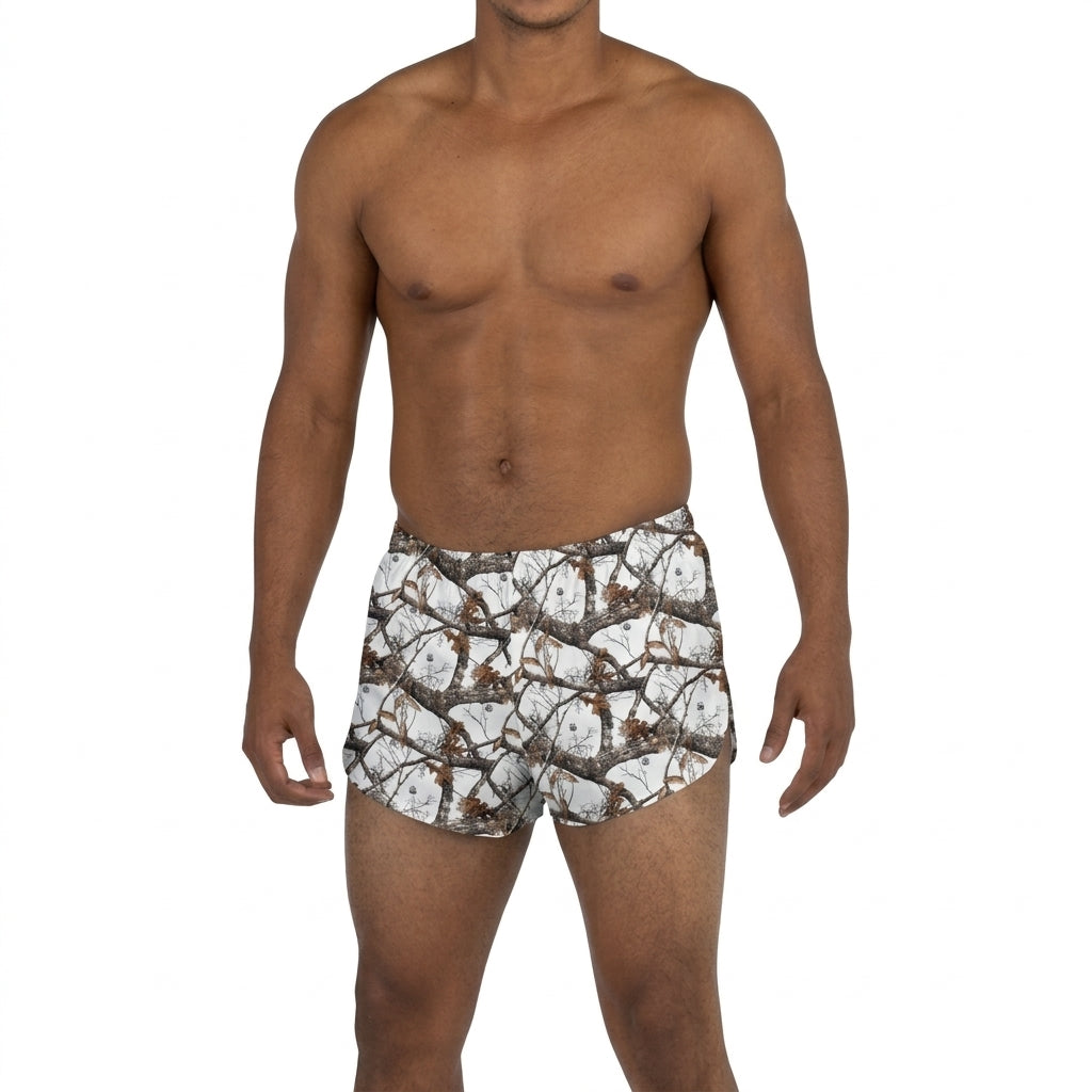 Men's Printed 1" Elite Split Shorts - Realtree White