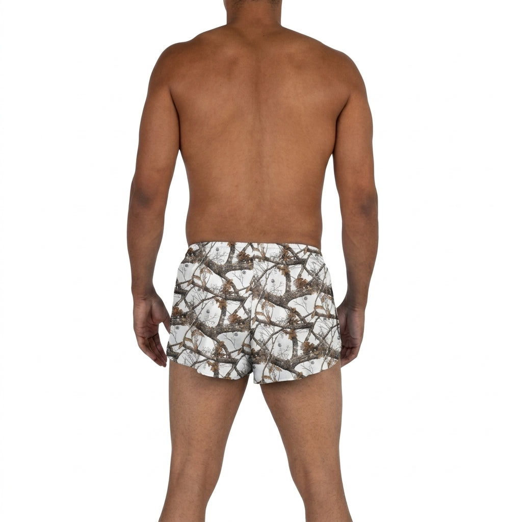 Men's Printed 1" Elite Split Shorts - Realtree White