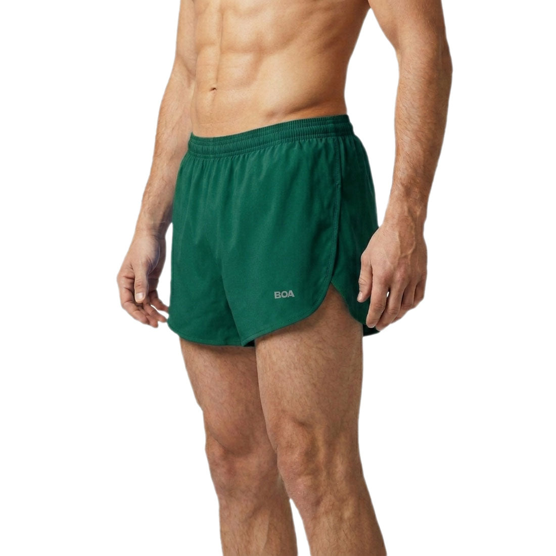 Men's Solid 3" Half Split Trainer Shorts - Forest Green