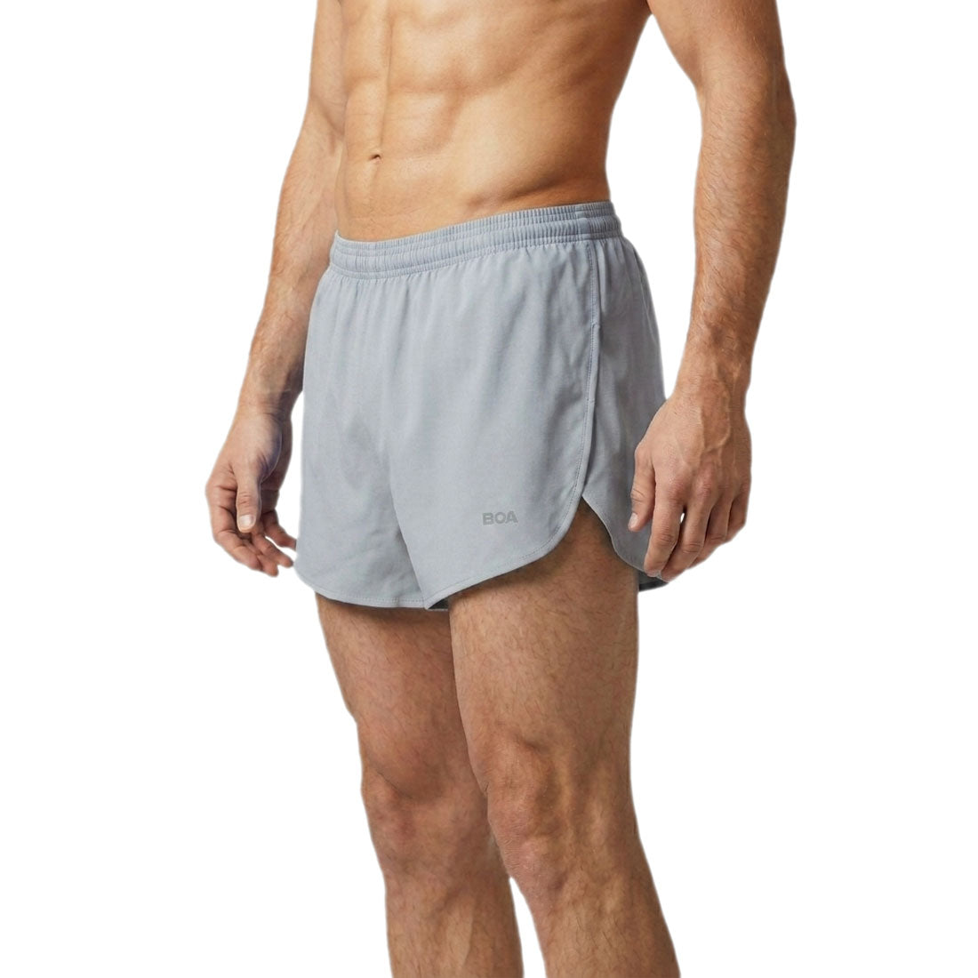 Men's Solid 3" Half Split Trainer Shorts - Silver Grey