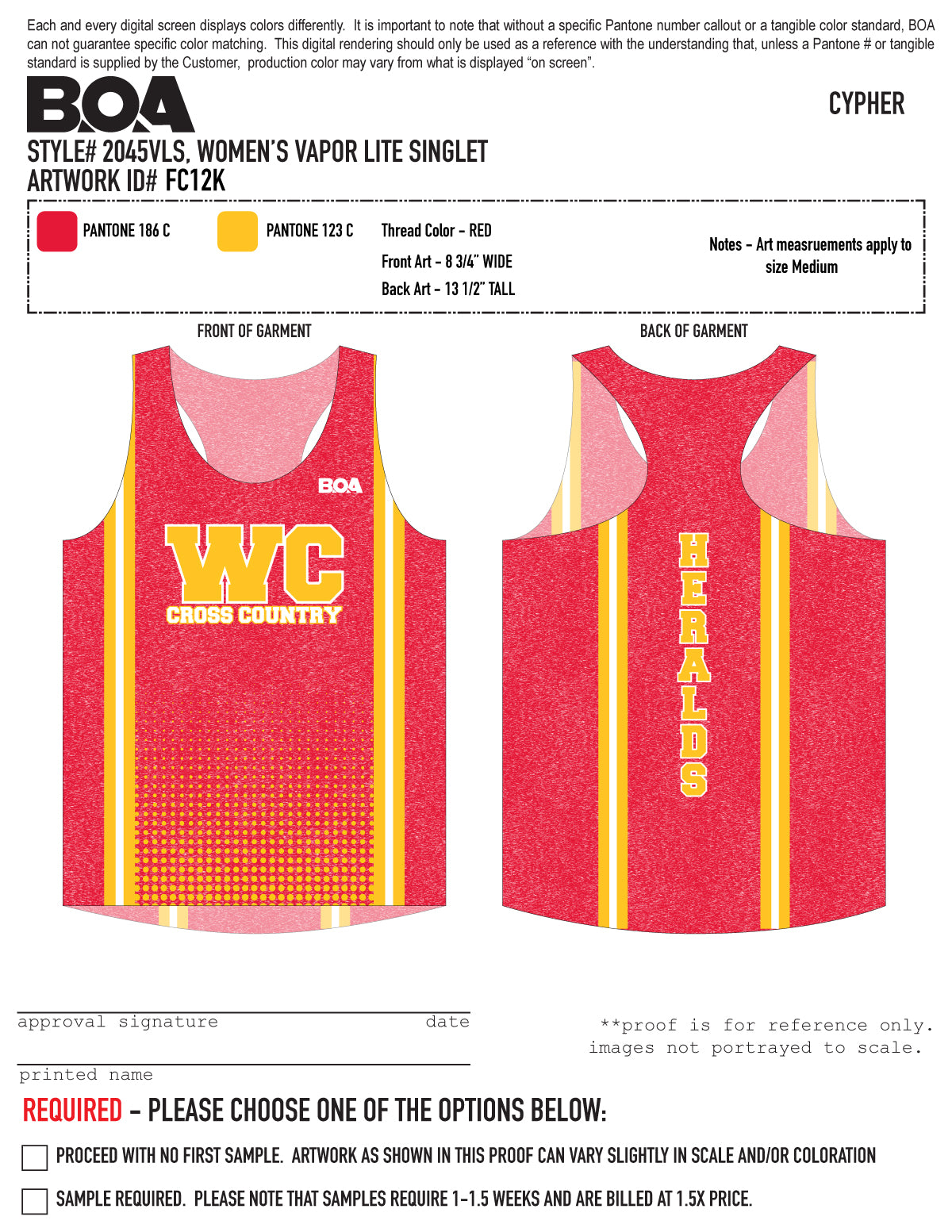 Women's Custom Competitor Lite Interval Singlet - FC12K-Inter, TorresP