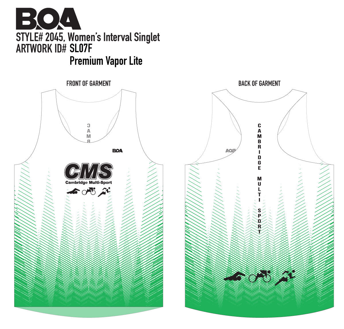 Women's Custom Vapor Lite Interval Singlet - Pittsley Ben