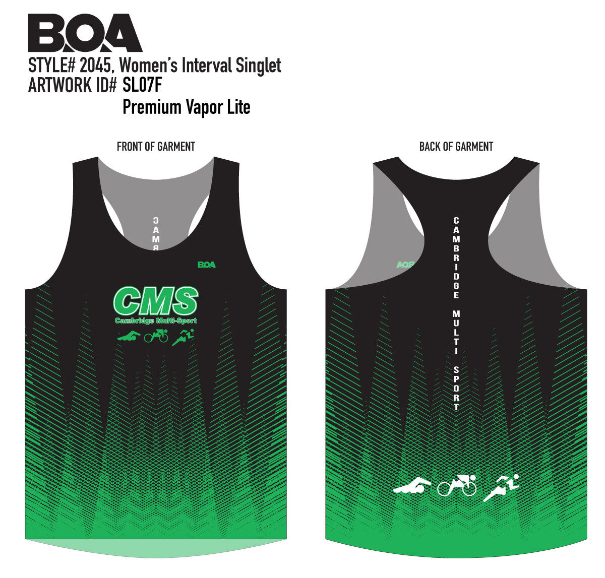 Women's Custom Competitor Lite Interval Singlet - Pitts Kevin