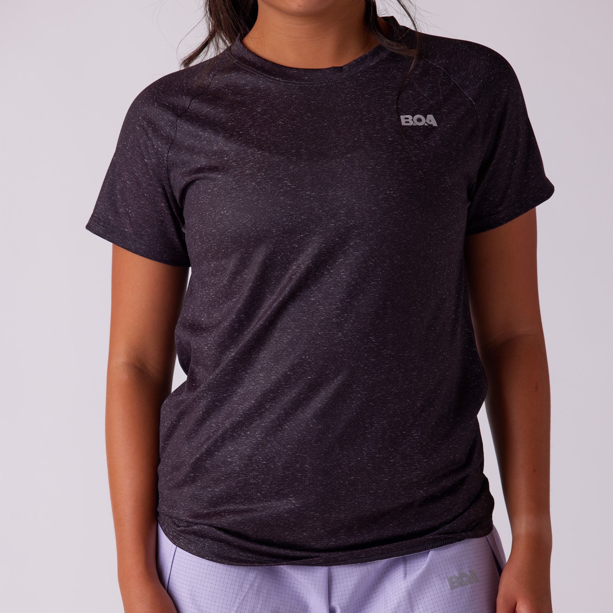 Women's Vapor Lite Tempo SS Tee - Heather Black