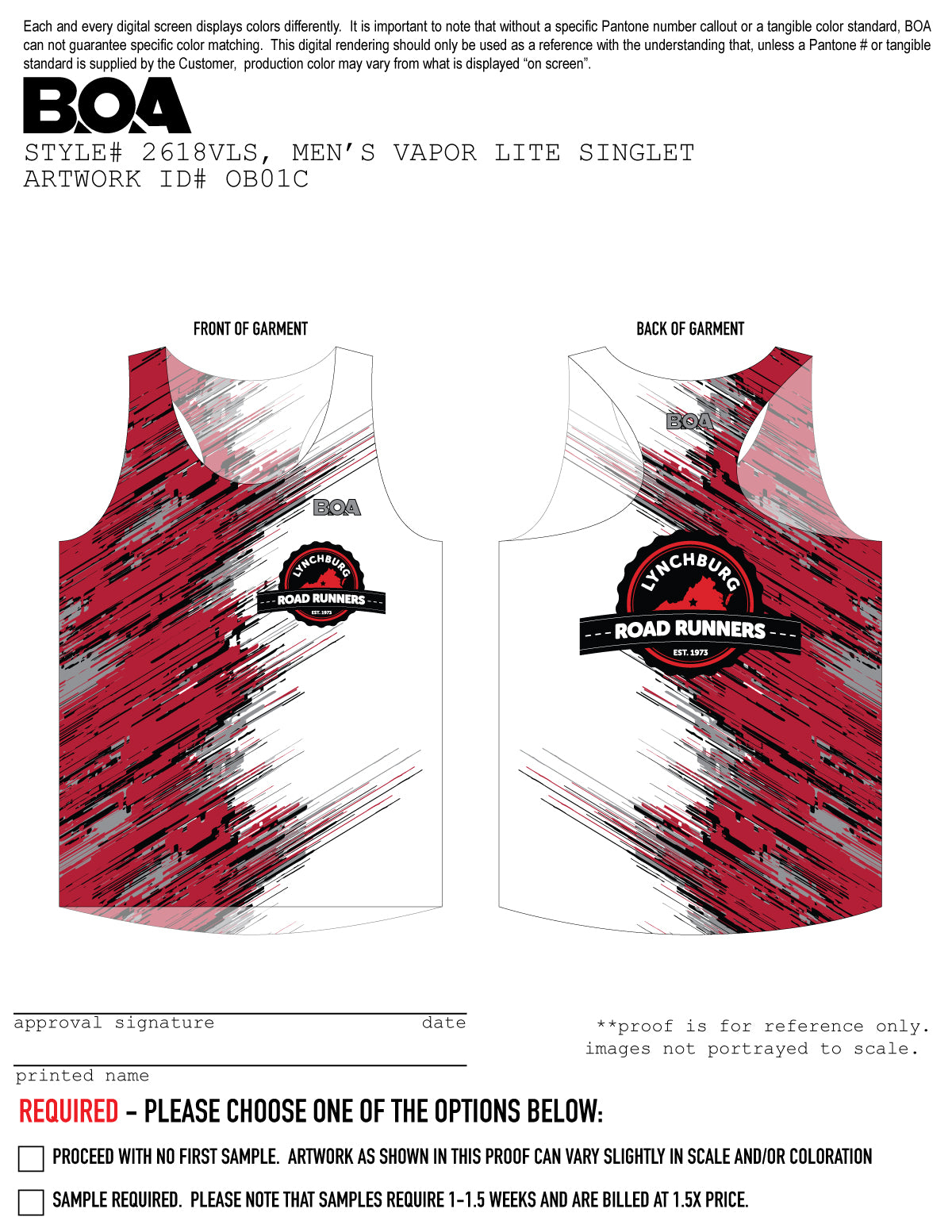 Men's Custom Vapor Lite Racing Singlet - OB01C INTER LYNCHBUR