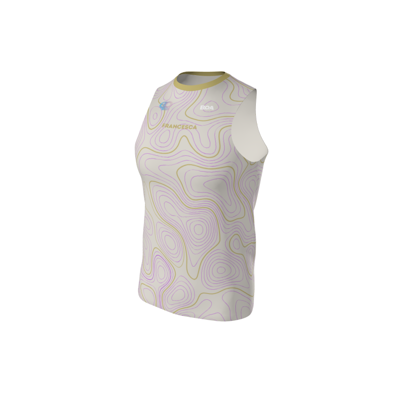 Men's Full Custom Uniforms Topographic Custom Men's Premium Sleeveless Fitted Singlet. (x 1)