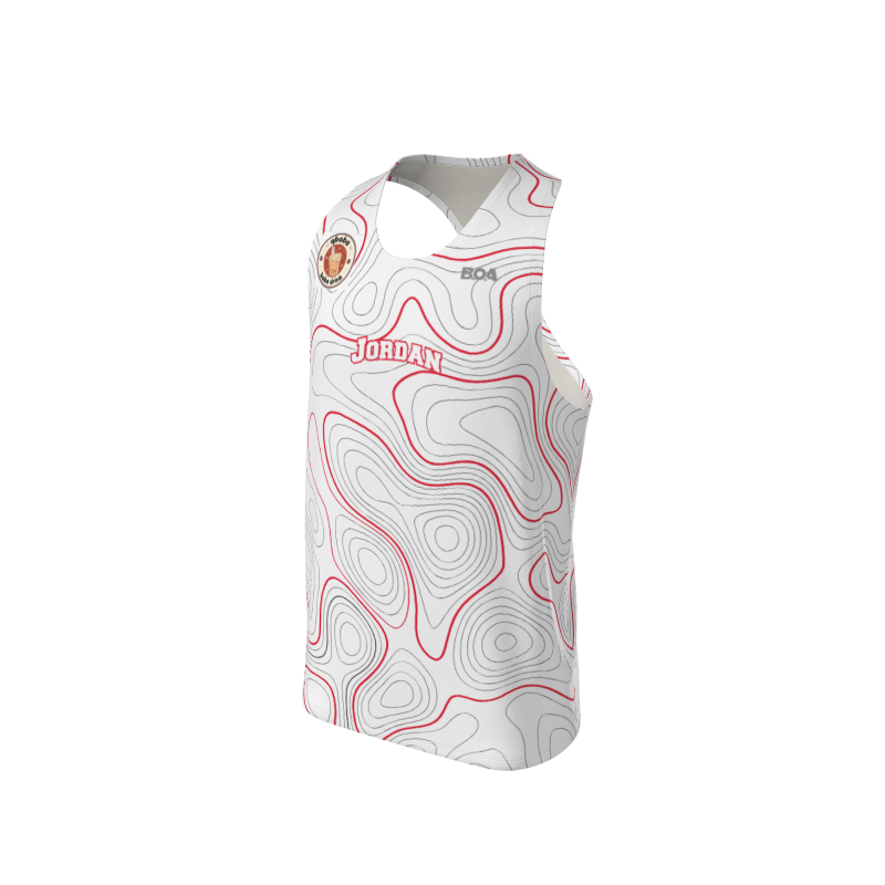 Men's Full Custom Uniforms Topographic Custom Men's Premium Racerback Singlet. (x 1)