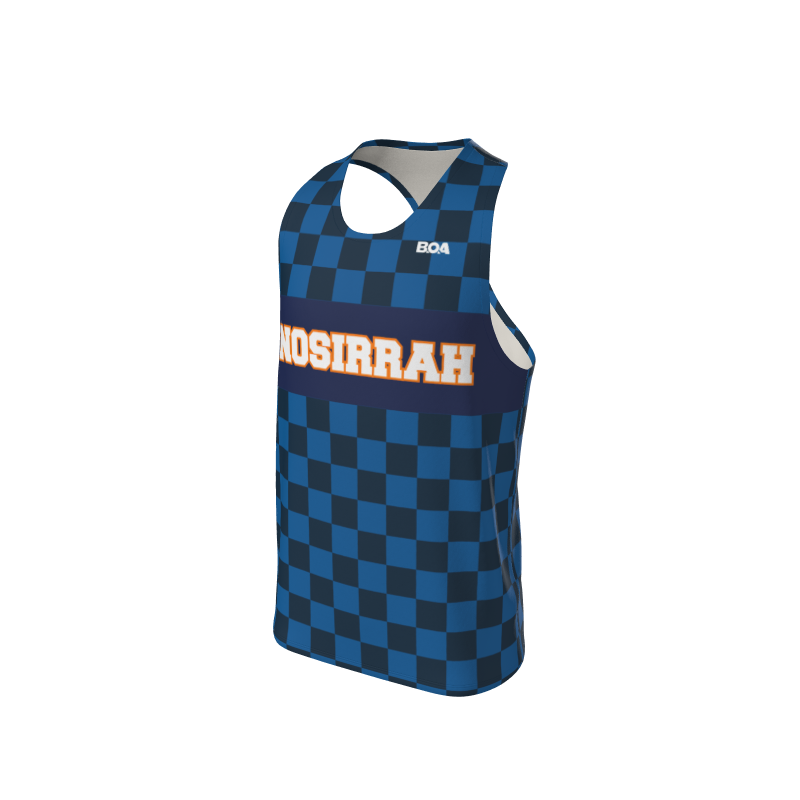 Men's Custom Checkerboard with TextBar Custom Men's Standard Racerback Singlet. (x 12)