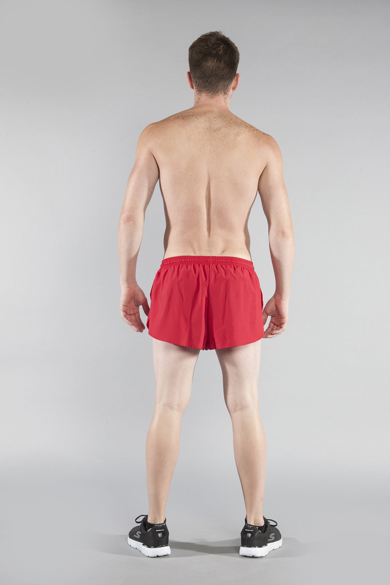MENS 1" ELITE SPLIT RUNNING SHORT- RED - BOAUSA