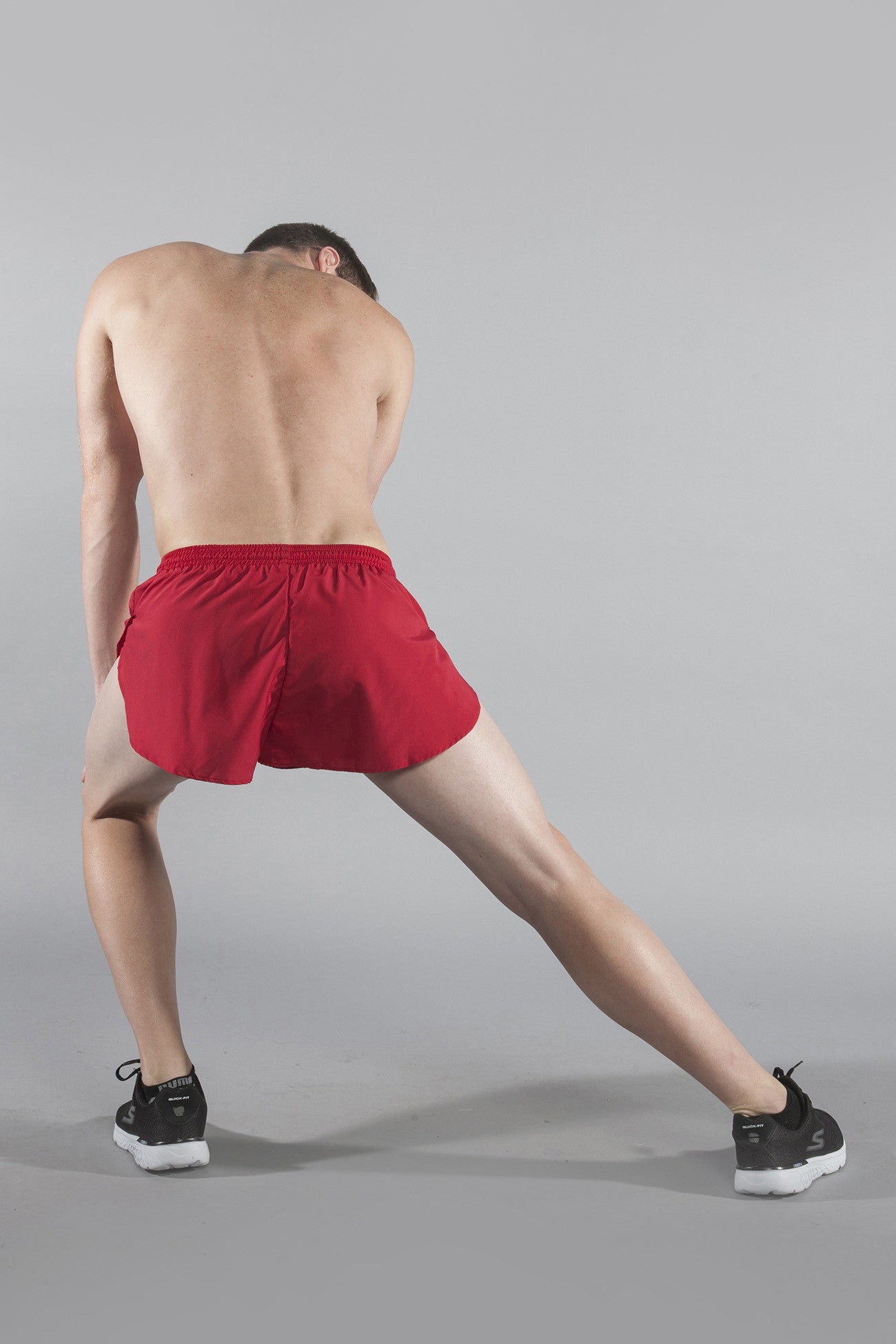 MENS 1" ELITE SPLIT RUNNING SHORT- RED - BOAUSA