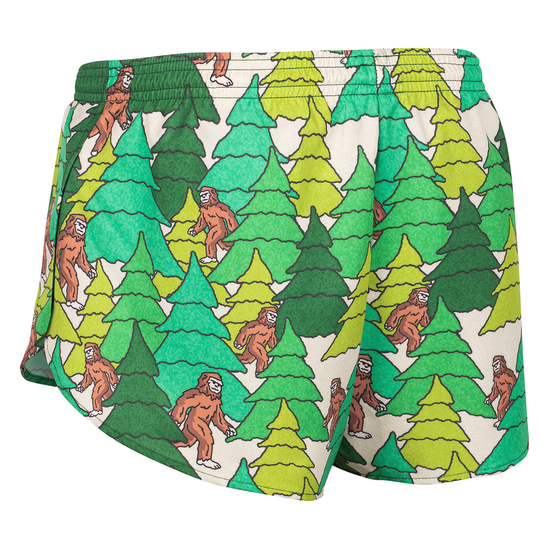 Men's Printed 1" Elite Split Shorts - Bigfoot