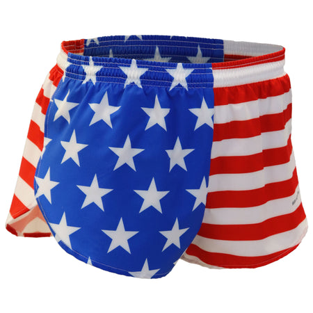 Men's 3" Half Split Shorts- AMERICAN FLAG