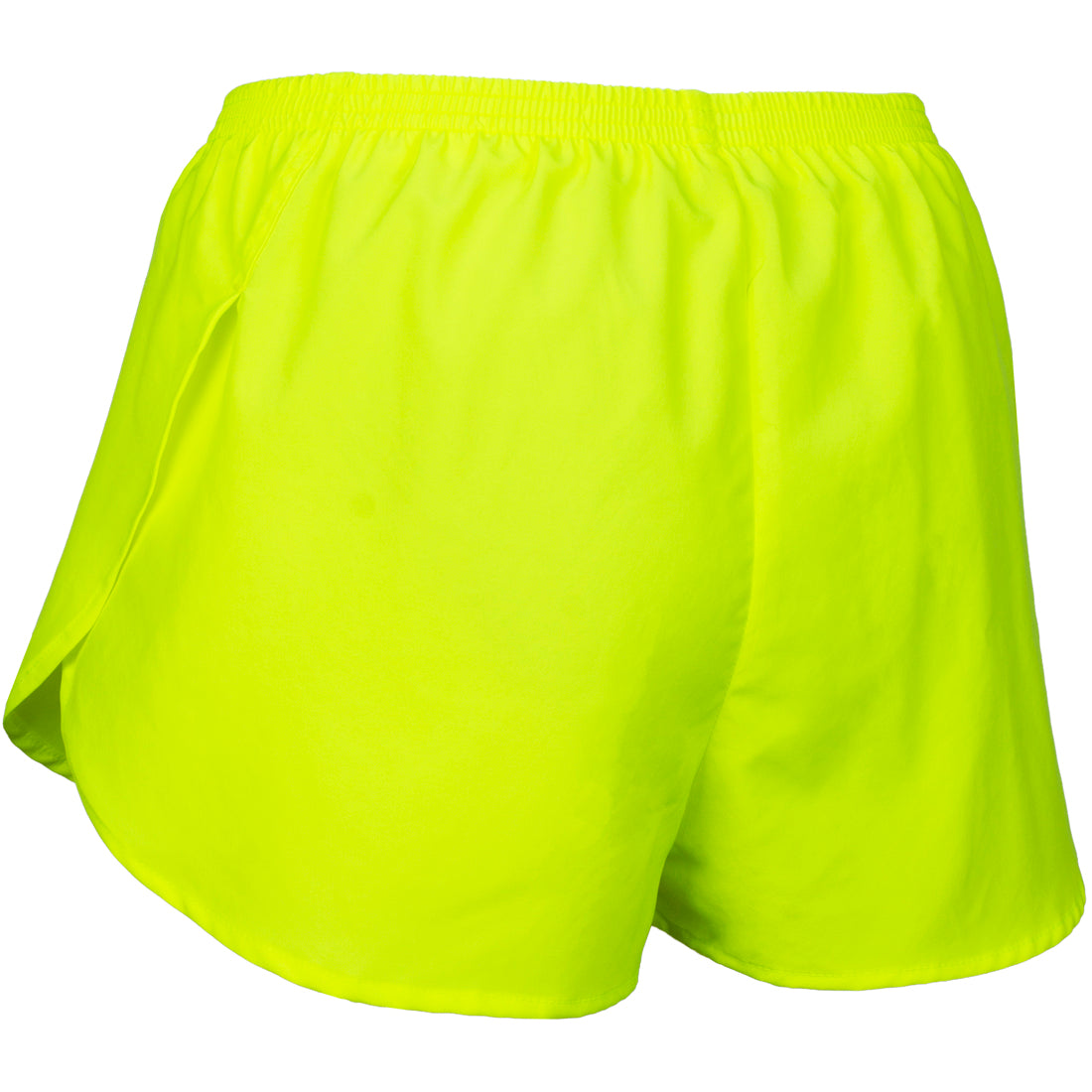 Women's Solid 1" Elite Split Shorts - Neon Yellow