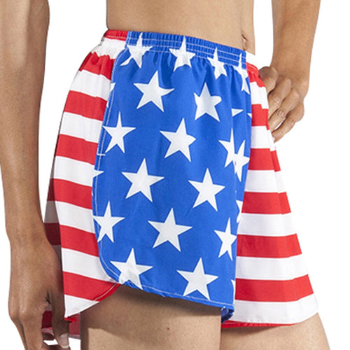 Women's American Flag 1.5" Half Split Trainer Shorts