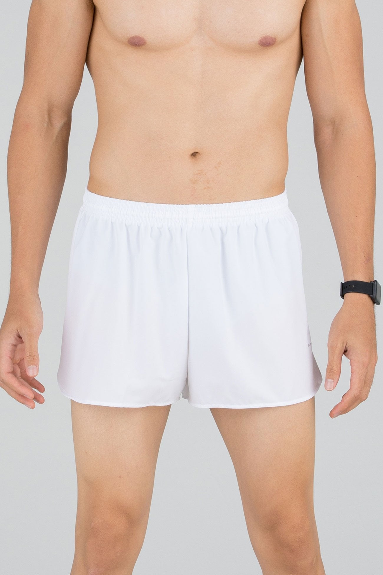 Men's Solid 3" Half Split Trainer Shorts - White
