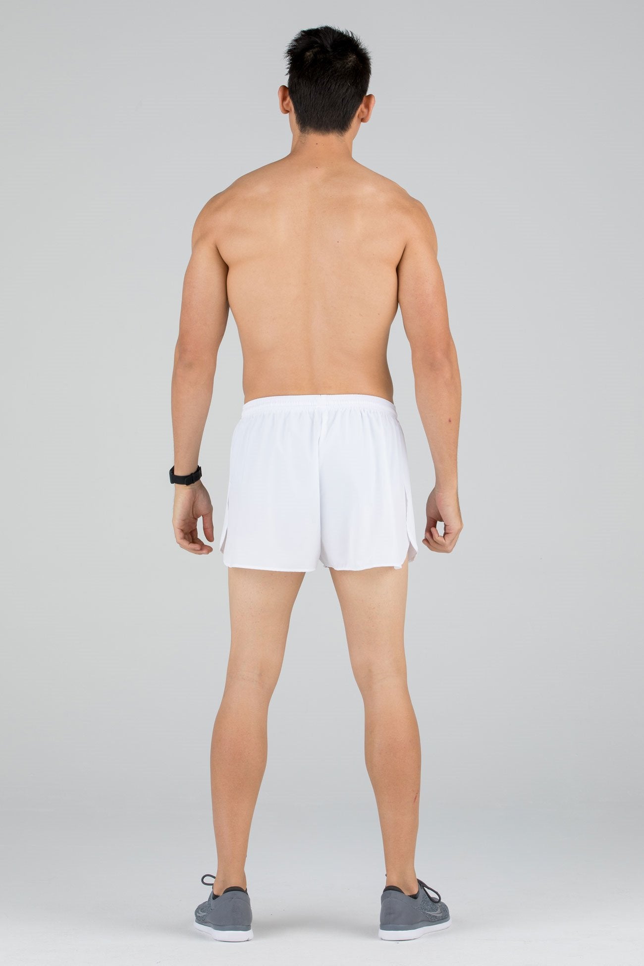 Men's Solid 3" Half Split Trainer Shorts - White