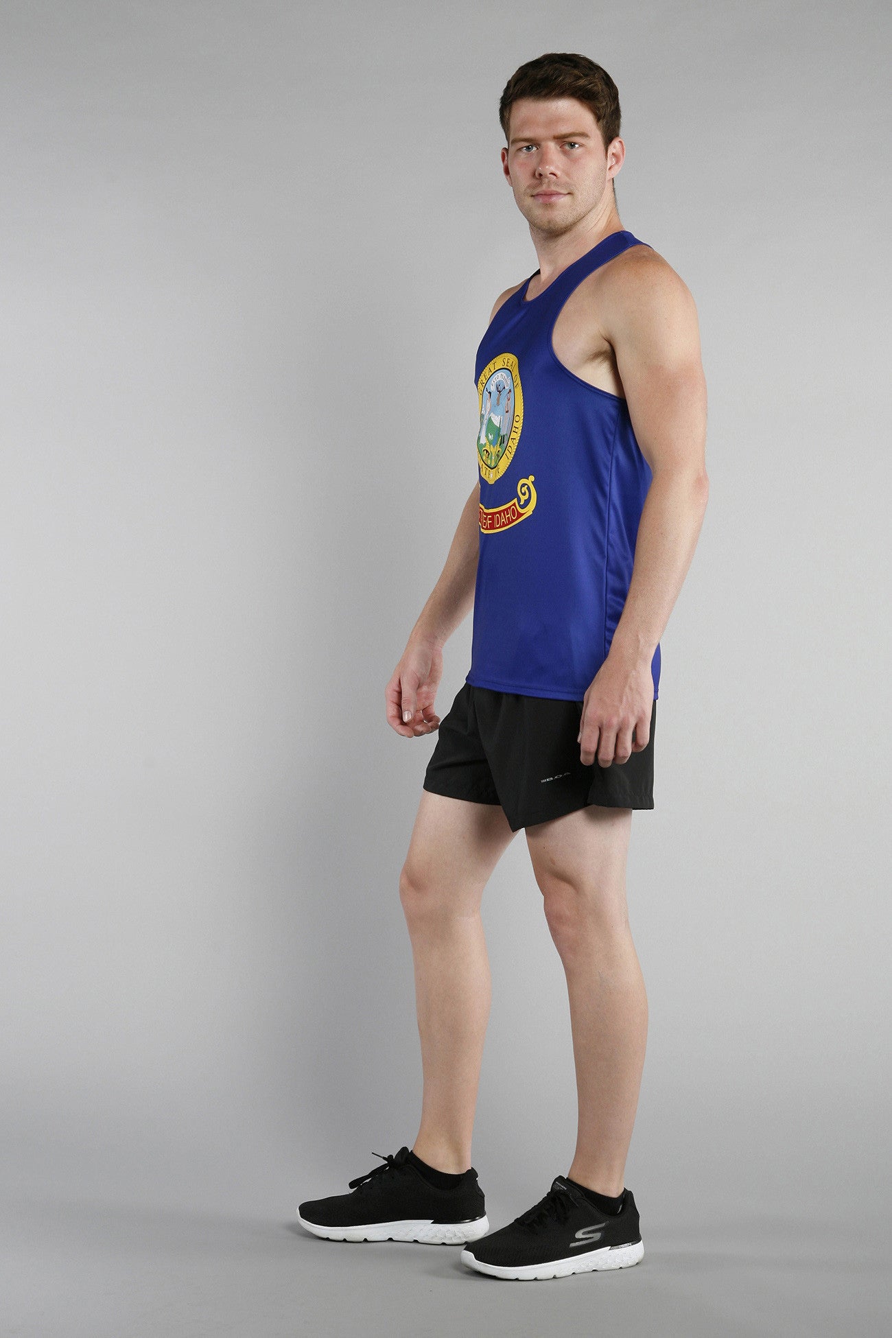 MEN'S PRINTED SINGLET- IDAHO - BOAUSA