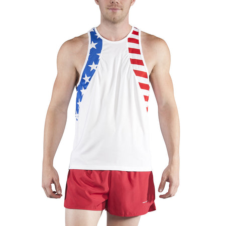 Men's 1" Elite Split Shorts- AMERICAN FLAG