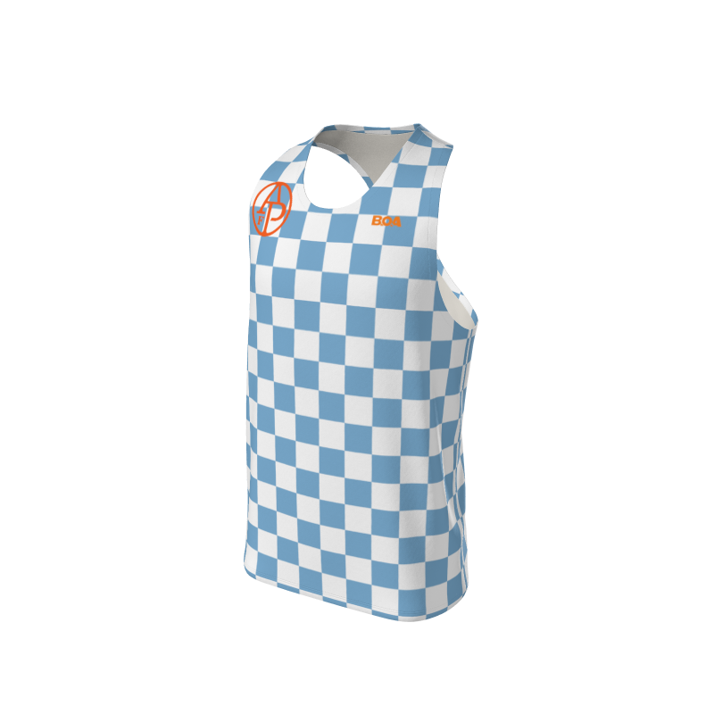 Men's Full Custom Uniforms Checkerboard Custom Men's Premium Racerback Singlet. (x 3)