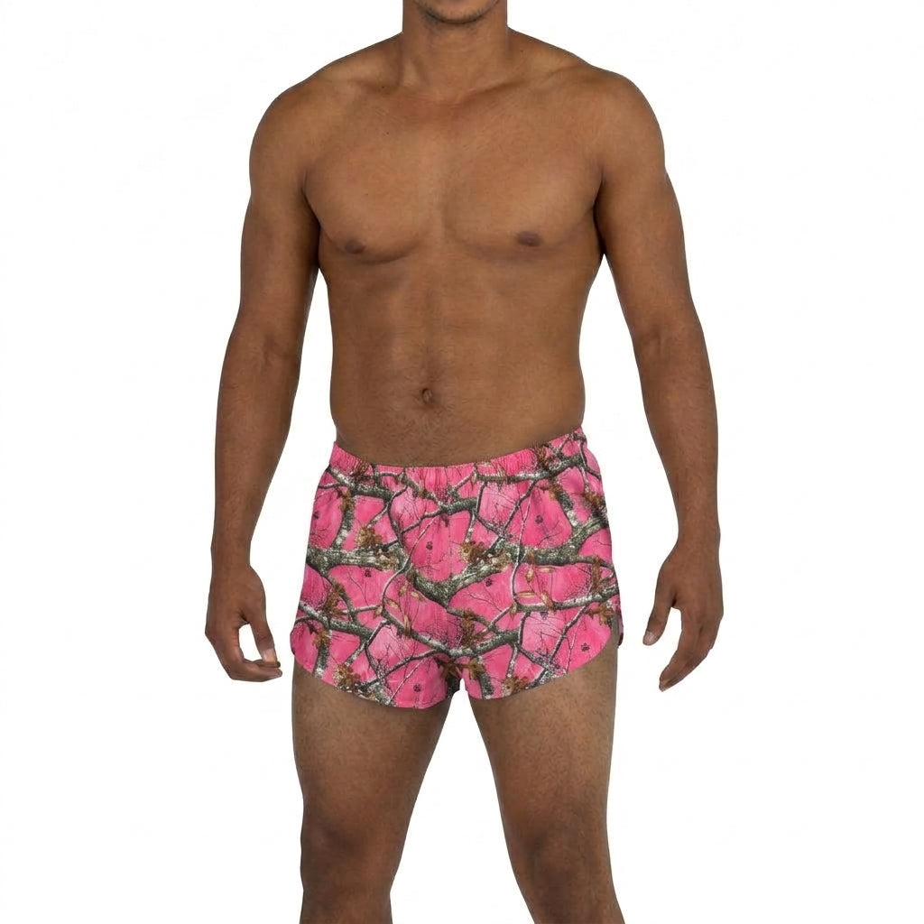 Men's Printed 1" Elite Split Shorts - Realtree Pink