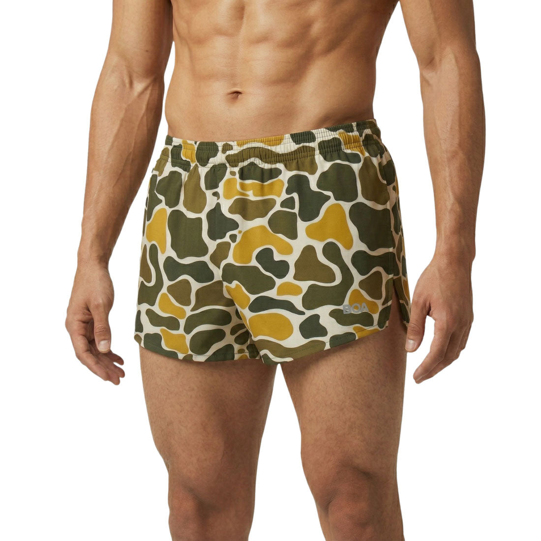Men's Printed 1" Elite Split Shorts -  Urban Camo Khaki