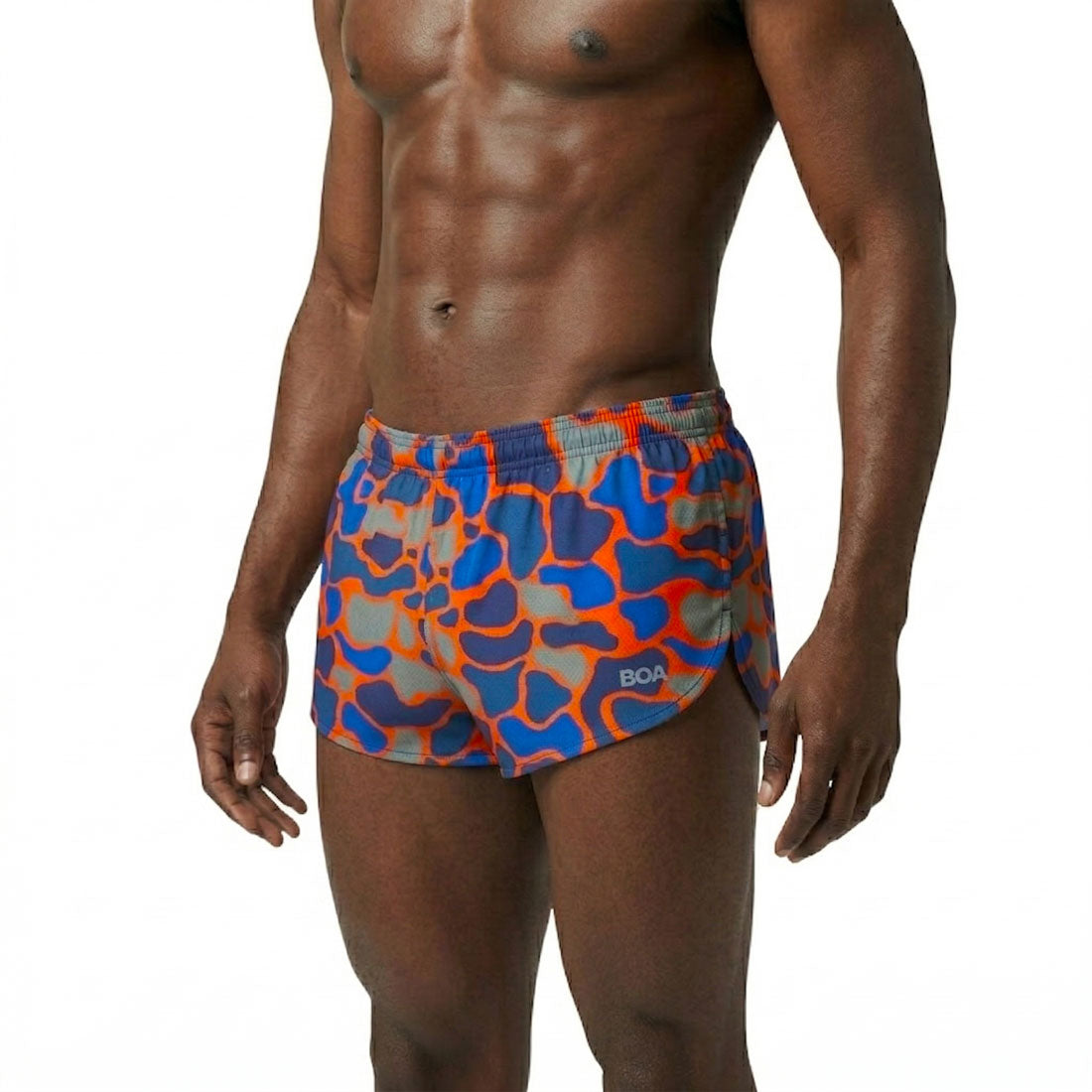 Men's Printed 1" Elite Split Shorts -  Urban Camo Orange