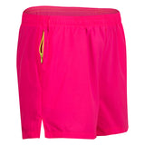 pink short showing side zip pocket and hand pocket