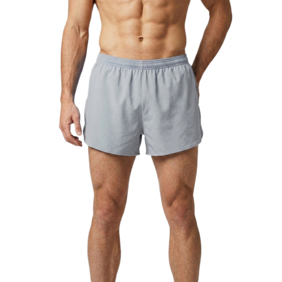 Men's Solid 3" Half Split Trainer Shorts - Silver Grey