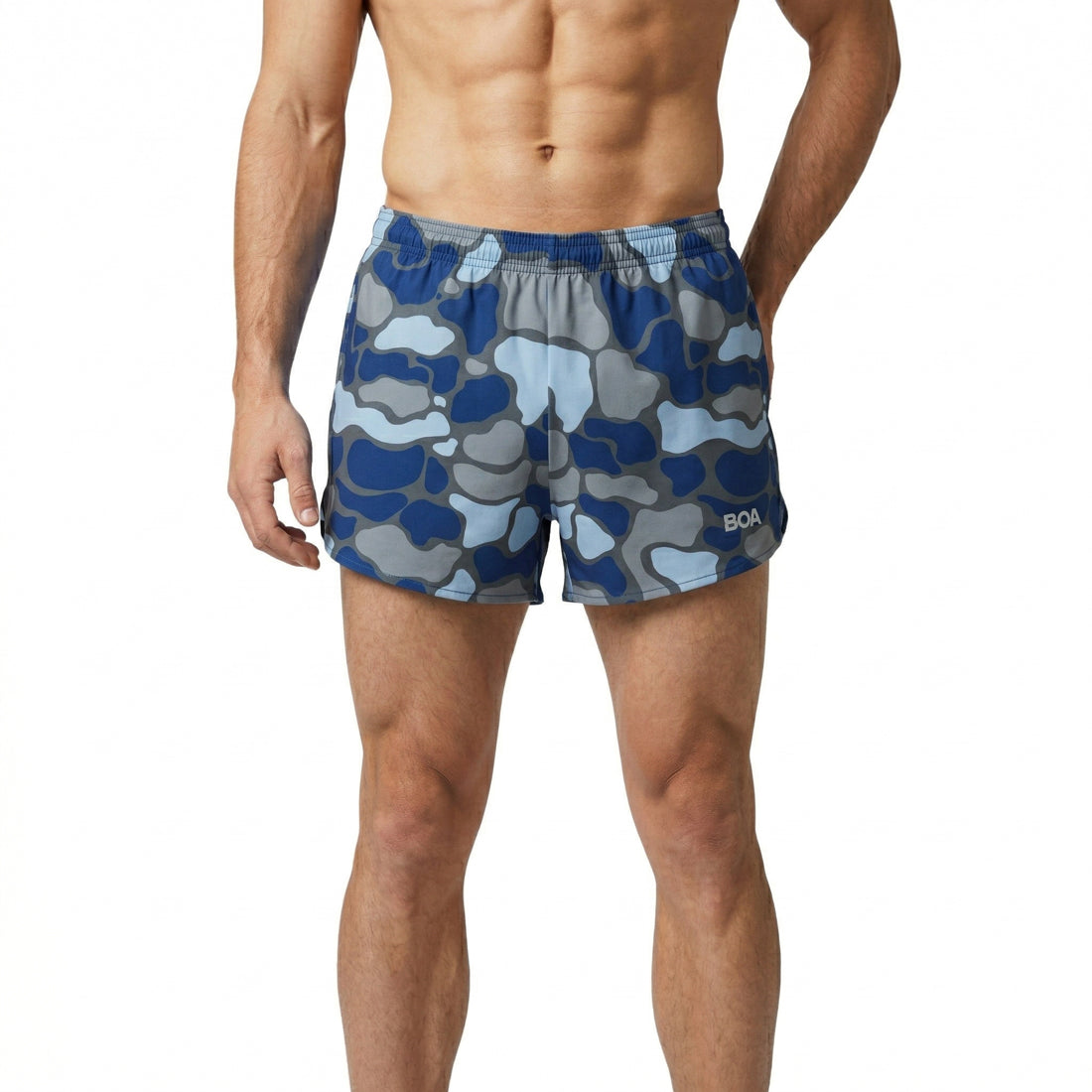 Men's Printed 3" Half Split Shorts -  Urban Camo Grey