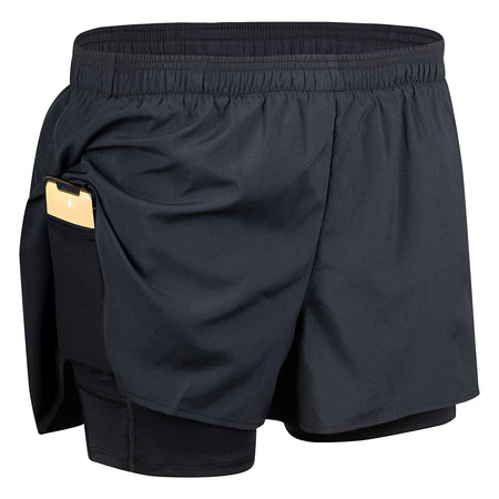 Men's Neon Yellow 3" Half Split Shorts