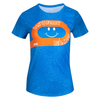 Womens Blue and Orange Don't Worry Be Lappy Vapor Lite Graphic Tee