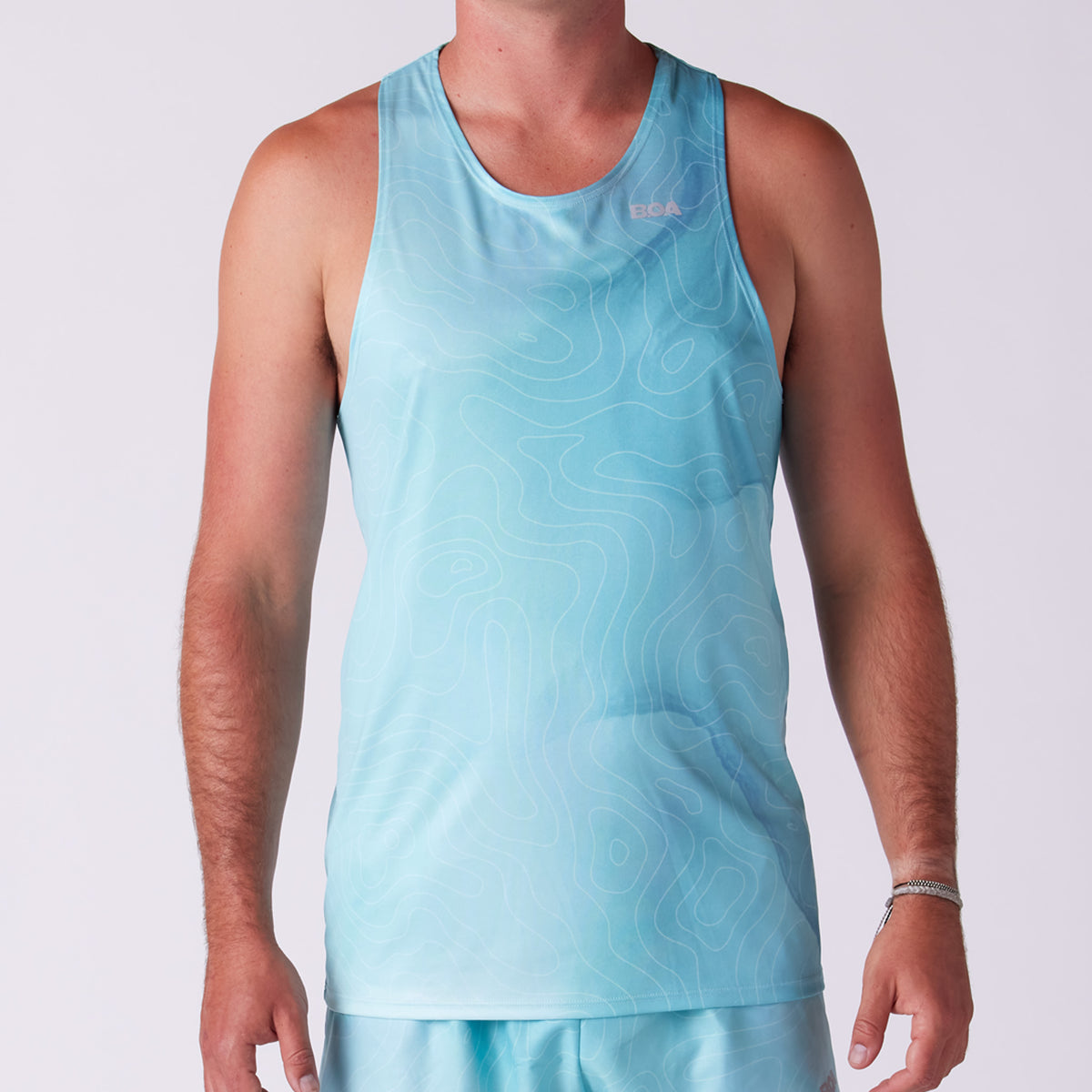 Spectrum Singlet Men's Competitor Lite Printed Singlet - Topographic