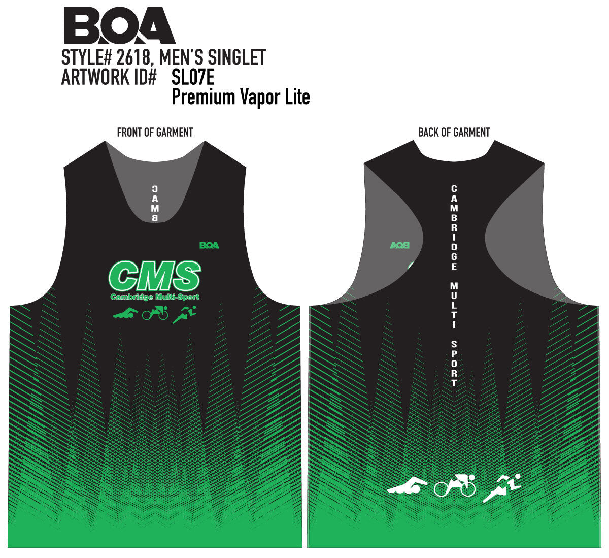 Men's Custom Vapor Lite Racing Singlet - Pittsley Ben