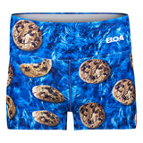 front Cookie print short with blue fur background