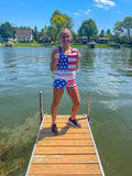 PRINTED FIT SHORT- AMERICAN FLAG