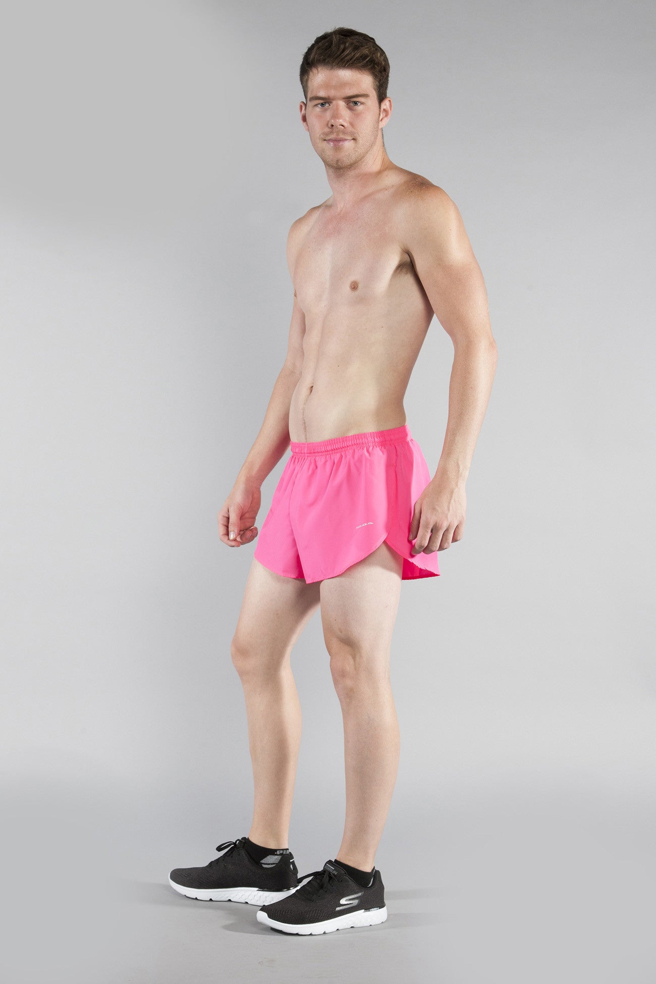 MENS 1" ELITE SPLIT RUNNING SHORT- HOT PINK - BOAUSA