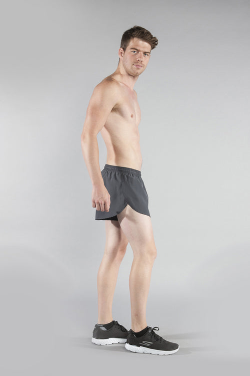 MENS 1" ELITE SPLIT RUNNING SHORT- TITANIUM - BOAUSA