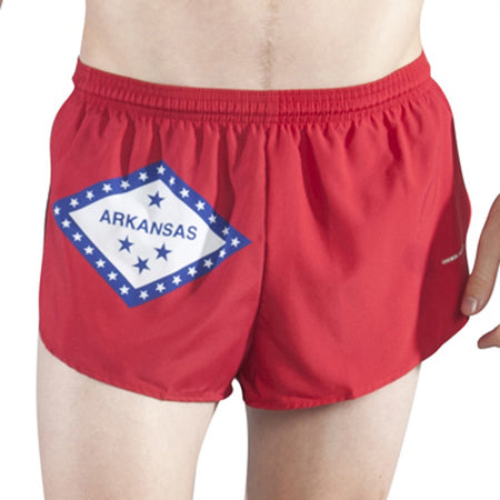 MEN'S 1 INCH INSEAM ELITE SPLIT RUNNING SHORTS- RHODE ISLAND