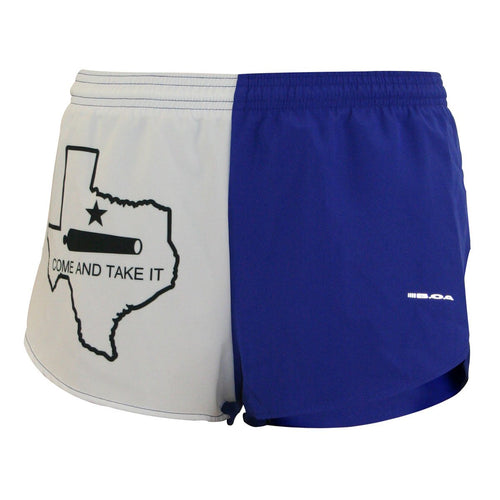 MEN'S 1 INCH INSEAM ELITE SPLIT RUNNING SHORTS- TEXAS COME & TAKE IT