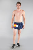 MEN'S 1 INCH INSEAM ELITE SPLIT RUNNING SHORTS- COLORADO