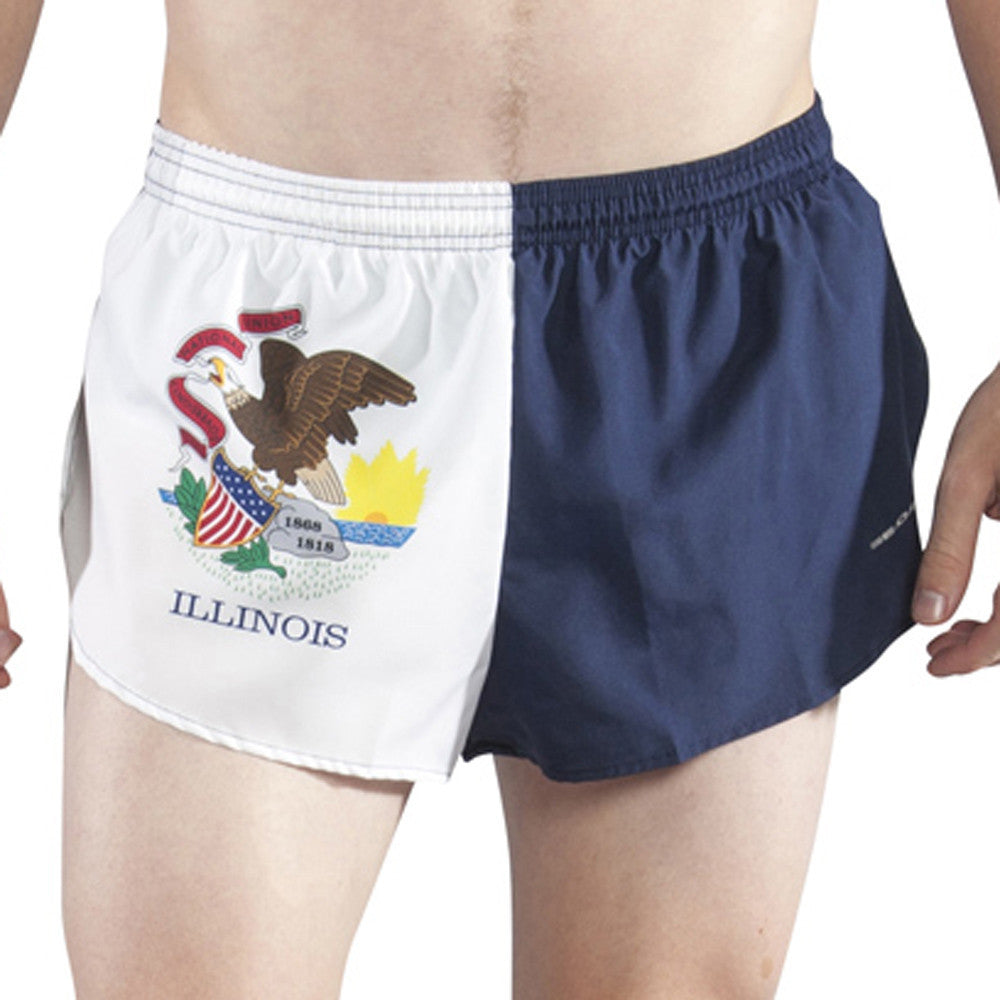 Men's Flag 1" Elite Split Shorts [G-I] - Illinois