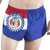 MEN'S 1 INCH INSEAM ELITE SPLIT RUNNING SHORTS- MISSOURI