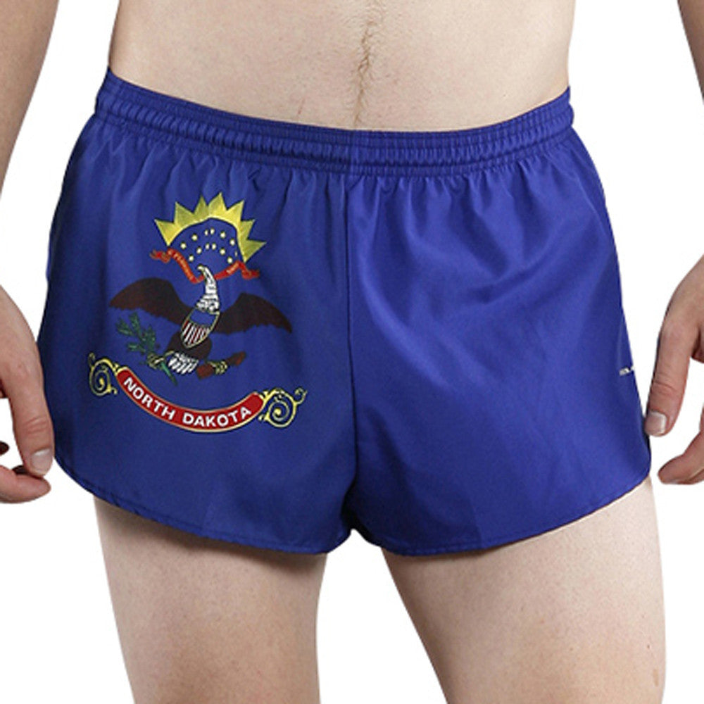 Men's Flag 1" Elite Split Shorts [N] - North Dakota
