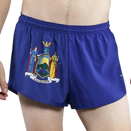 MEN'S 1 INCH INSEAM ELITE SPLIT RUNNING SHORTS- NEW YORK