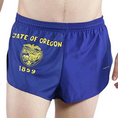 MEN'S 1 INCH INSEAM ELITE SPLIT RUNNING SHORTS- OREGON