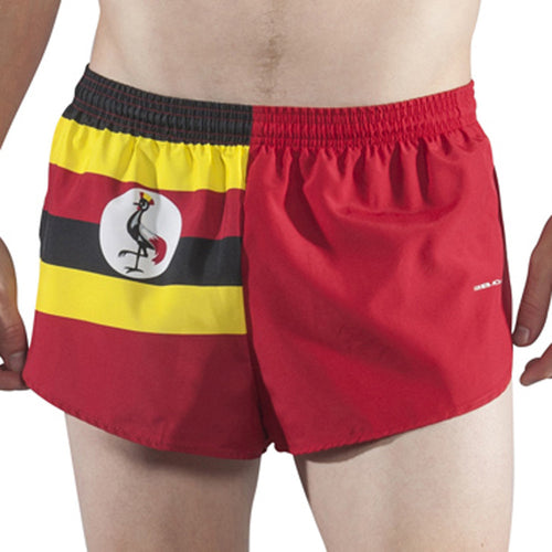 MEN'S 1 INCH INSEAM ELITE SPLIT RUNNING SHORTS- UGANDA