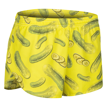 Men's Neon Yellow 1" Elite Split Shorts