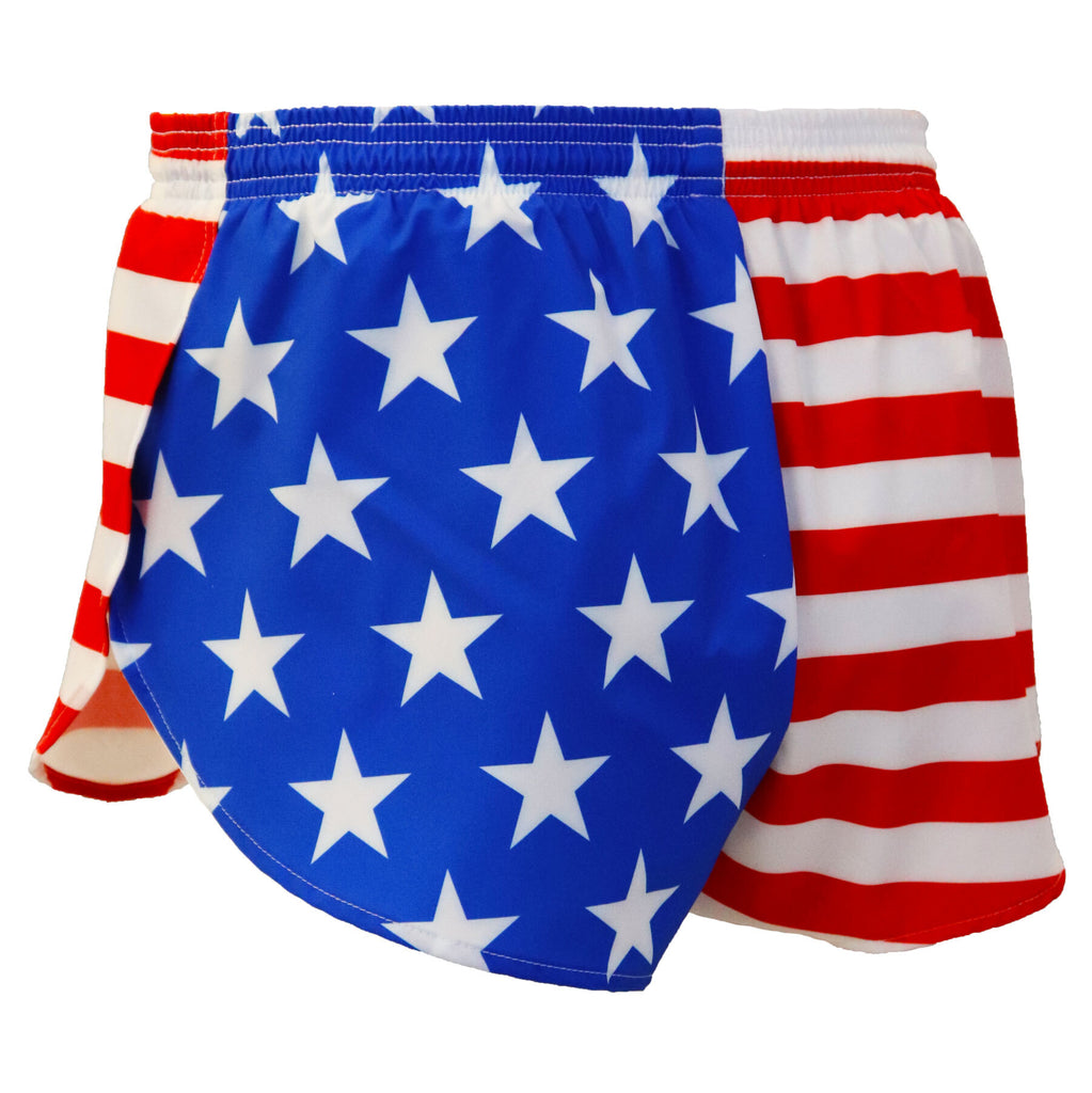 BOA Men's 1" Stretch Elite Split Running Shorts - US Flag Print, Ultra-Comfortable & Quick-Dry - View #8
