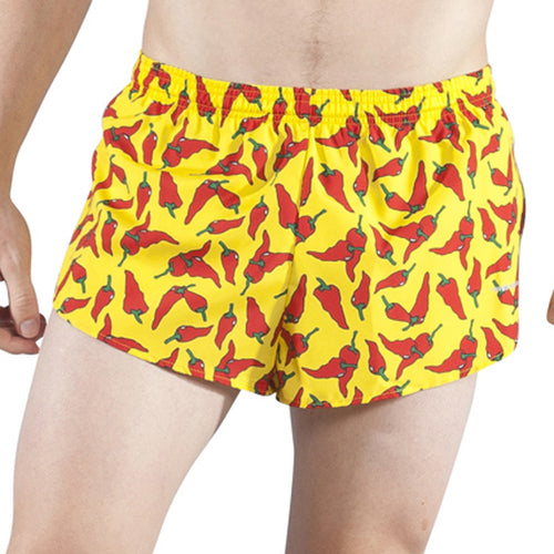 Men's Yellow Chili Pepper 1" Elite Split Shorts