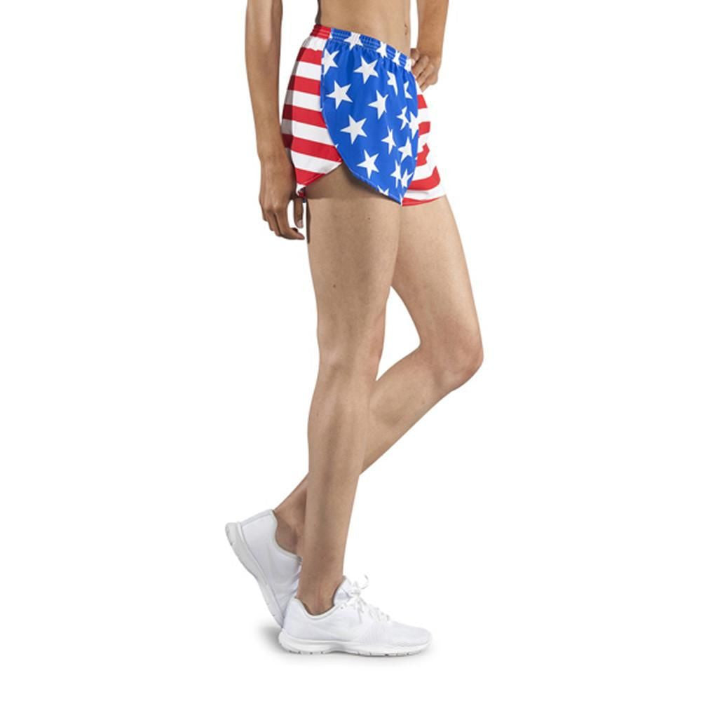 Women's 1" Elite Split Flag Shorts [N-Z] - American Flag